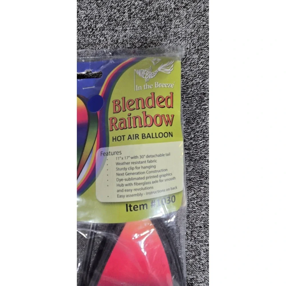 In The Breeze Blended Rainbow Hot Air Balloon Spinner Windsock Multicolor‎